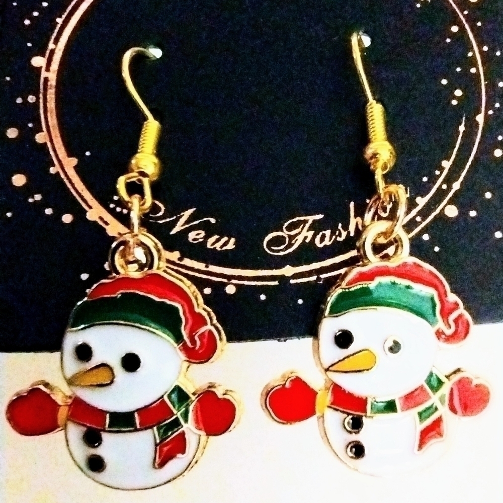 CHRISTMAS Holiday Winter Snowman Earrings